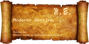 Moderer Bettina névjegykártya